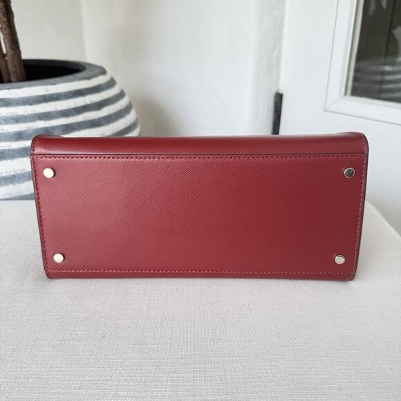 Kate Spade Staci Medium Satchel WKRU6951 Saffiano Leather In Red Curran - Picture 10 of 14